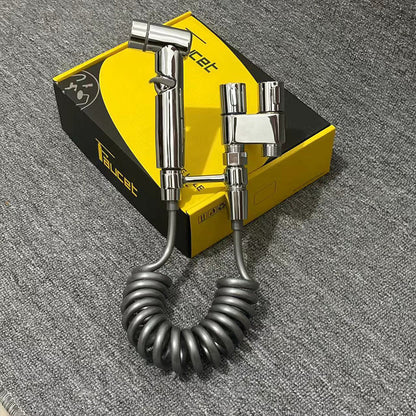 🚿 50 % RABATT NU! 🔧 Set med dubbelreglerventil & bidéspridare – högtryckstvätt, 1-in-2-ut & flexibel slang – perfekt för badrumshygien 🏠