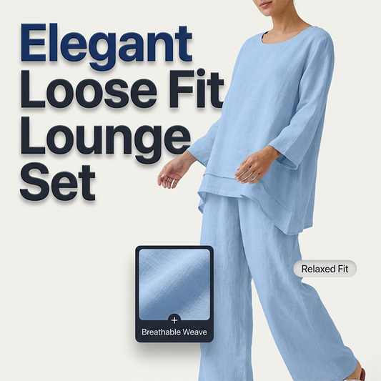 👚 50% RABATT! 💃 Ledig Löstsittande Tuniktopp & Byxset med Vida Ben – Bekväm Passform, Lätt Tyg & Perfekt För Varma Dagar 🌸