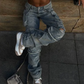 👖 50% RABATT 🖤 | Vintage-punkjeans för Dam – 13 Fickor & Rak Ben
