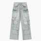 👖 50% RABATT 🖤 | Vintage-punkjeans för Dam – 13 Fickor & Rak Ben