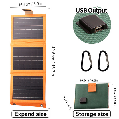 ☀️ 50% RABATT NU! 🔋 Portabel Solpanel med USB-laddning – Hopfällbar, Väderbeständig & 10W Effekt 🏕️
