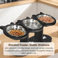 🐱 50 % RABATT NU! 🍽️ Upphöjd hund- och kattmatskål med 3 skålar – halkfri & stabil – ergonomisk design för bättre matsmältning 🐾