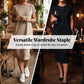 👗 50% RABATT NU! 🛍️ Damernas Casual Kortärmad T-Shirt Klänning – Mjuk, Andningsbar med Fickor 🌿