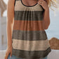 🏖️ 50% RABATT NU! 👚 Kvinnas Färgblock Randig Tank Topp – Rynkad Halsringning, Crop Silhuett & Andningsbar Stretch-Stickat 🌊