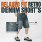 🩳 50% RABATT NU! 👖 Men's Vintage Relaxed Fit Denim Shorts – Premium Tvättad Denim, Djupa Fickor & Streetwear Stil ✨