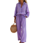 👗 50 % RABATT NU! ☀️ Elegant tvådelat set i linneimitation för dam – andas, avslappnad passform och justerbar midja 🌿