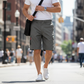 🩳 50 % RABATT NU! 🏕️ Casual cargoshorts för män med resår i midjan – flera fickor, slitstark polyester & knälång passform – perfekt för äventyr 🌿