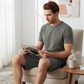 🩳 50 % RABATT NU! 🏕️ Casual cargoshorts för män med resår i midjan – flera fickor, slitstark polyester & knälång passform – perfekt för äventyr 🌿
