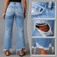 👖 50% RABATT NU! ✨ Women's High-Waisted Ripped Flare Jeans – Slitdetaljer, Cropped Flare & Premium Stretch Denim 💙