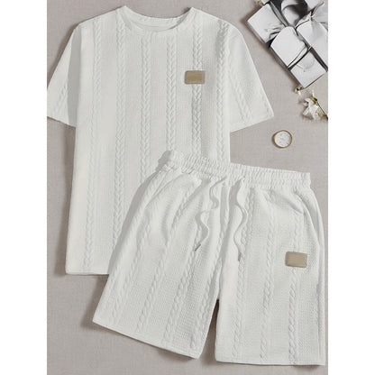 👕 50% RABATT NU! 🩳 Men's Casual Solid-Color Two-Piece Loungewear Set – Unik Textur, Hela Dagens Komfort & Mångsidig Stil ✨