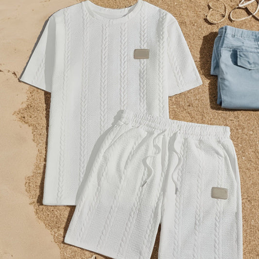 👕 50% RABATT NU! 🩳 Men's Casual Solid-Color Two-Piece Loungewear Set – Unik Textur, Hela Dagens Komfort & Mångsidig Stil ✨