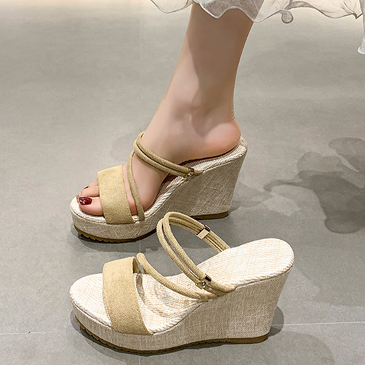 👡 50% RABATT NU! 💃 Kvinnors Plattform Kilklack Sandaler – 10cm Kilklack, Konvertibla Remmar & Halksäker Yttersula ✨