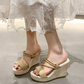 👡 50% RABATT NU! 💃 Kvinnors Plattform Kilklack Sandaler – 10cm Kilklack, Konvertibla Remmar & Halksäker Yttersula ✨
