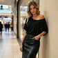 👚 50% RABATT NU! 🌸 Kvinnors Casual Off-Shoulder Kortärmad T-shirt – Asymmetrisk Halsringning, Avslappnad Passform & Andningsbar ✨