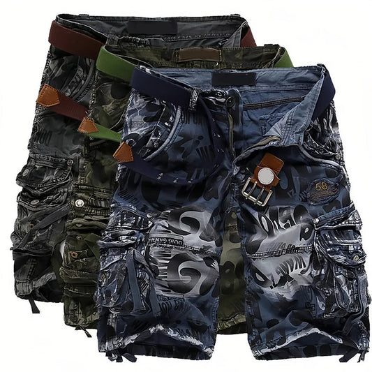 🩳 50% RABATT NU! 🧵 Herr Multi-Ficka Cargo Shorts – Klassisk Stil, Hållbart Tyg & Mångsidig ✨