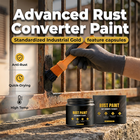 🛡️ Köp 2 få 1 Gratis! 🎨 Vattenbaserad Metallisk Färg Rostomvandlare – Förvandlar Rost till Skydd – Perfekt för Bil, Staket & Verktyg 🔧