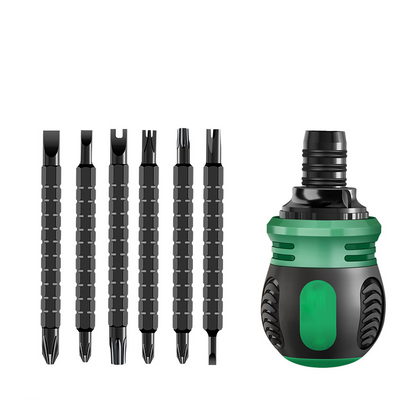 🔧 50% RABATT NU! 🔩 Kompakt Ratcheting Skruvskruvare Uppsättning – 3-Läges Ratchetsystem, Magnetiska Bits & CR-V Stål ✨