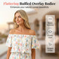 👗 50% RABATT NU! 🌸 Tryckt Off-Shoulder Kortärmad Maxiklänning – Blommönster, Rynkad Liv & Dolda Fickor ✨
