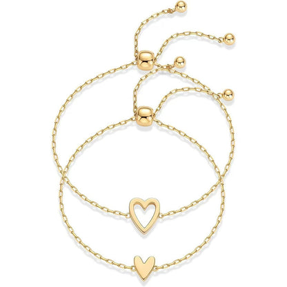 💖 50% RABATT NU! 💑 Matchande Hjärtcharmar Armband Set – Rostfritt Stål & Justerbar ✨