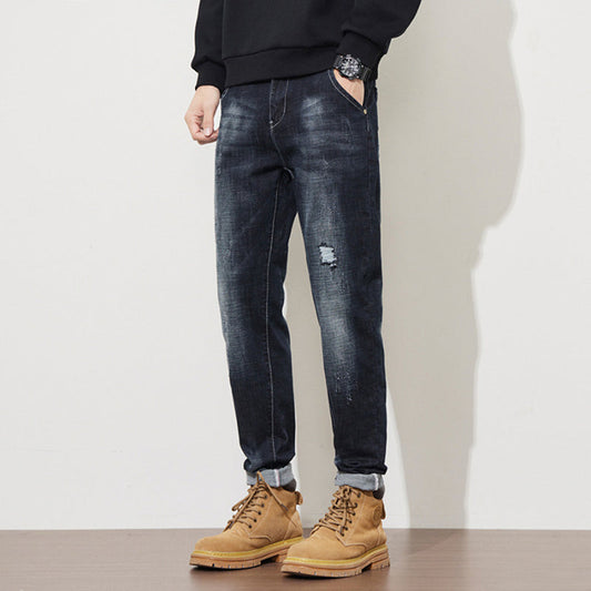 👖 50% RABATT NU! 🔥 Herr Stretch Tapered Denim Jeans – Vintage Tvättad, Slim-Tapered Passform & Premium Stretch ⚡