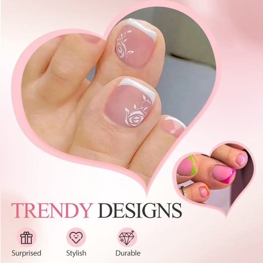 💅 50% RABATT NU! 👣 Press On Tånaglar för Kvinnor – Långvarig, Bekväm Passform & Enkel Applicering ✨