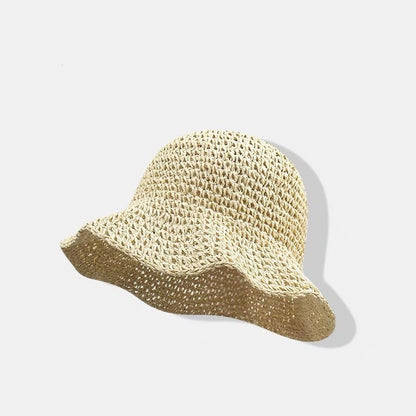 👒 50% RABATT NU! ☀️ Kvinnors Handvävd Bredbrätte Solhatt – Andningsbar, Vikbar & Smickrande – Perfekt Sommartillbehör För Havet 🏖️