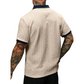 👕 50% RABATT NU! 👔 Herr Casual Texturerad Top – Kontrast Krage & Stickad Kvalitet – Mångsidig & Lätt Skötsel 🎩