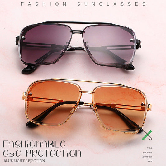 🕶️ 50% RABATT NU! ✨ Retro Dubbel Bridge Metallram Solglasögon – UV400 Skydd, Klassisk Design & Perfekt För En Tidlös Stil I Sommar ☀️