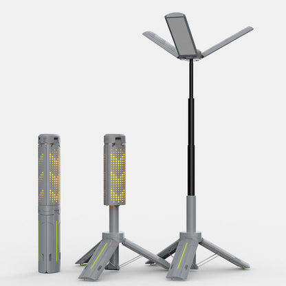 ⛺ 50% RABATT NU! 🔦 Uppladdningsbar Campinglampa med Justerbart Stativ – 5-i-1, 8000mAh Powerbank & 360° Roterande Paneler – Perfekt För Utomhusbruk ✨