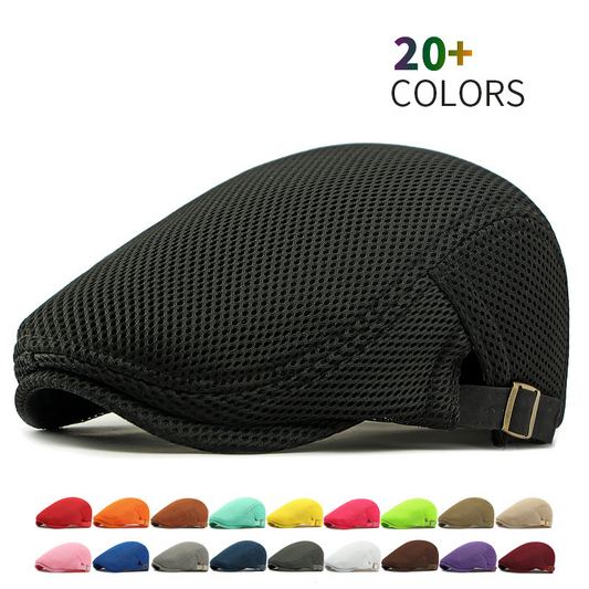 🧢 50% RABATT NU!🌿 Andningsbar Flat Cap – Mesh Tyg, Justerbar & Svettband – Sommar Essential ☀️