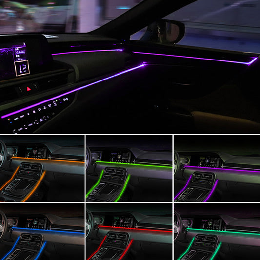 🚗 50% RABATT NU! 🎵 Interiör Neon Strip Light för Bil – Musik Synk, Appkontroll & USB-driven – Eliminerar Körtrötthet ✨