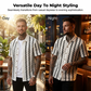 👔 50% RABATT NU! 🕶️ Herrarnas Retro Geometriska Stickade Skjorta med Kortärm – Vintage Mönster & Andningsbar Tyg ✨