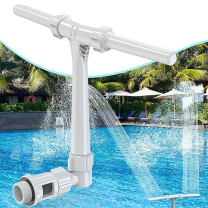 ☀️⛲ Solcellsdriven poolfontän med belysning – Justerbar sprinklerfontän med dubbla spraymunstycken