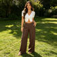👖 50% RABATT NU! ✨ Dambyxor med Hög Midja & Vida Ben – Sval & Smickrande – Perfekt för Vår, Sommar & Semester 🌿