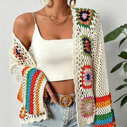 👚 50% RABATT NU! 🧶 Retro Virkad Topp med Hålmönster – Andningsbar, Snygg & Perfekt för Lager-på-lager ✨
