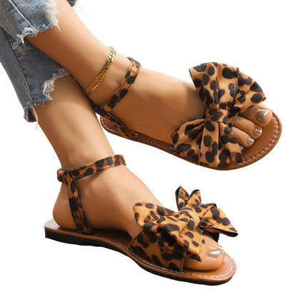 🎀 50% RABATT NU! 👡 Mjukt Sula Utomhus Casual Platt Strand Sandaler – Rosett Detalj & Ultra-Komfort ☀️