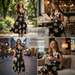 👗 50% RABATT NU! 🌸 V-ringad Klänning med Volanger & Tryck – Smickrande Passform & Flödande Fall ☀️