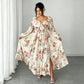 👗 50% RABATT NU! 🌸 Floralt Fyrkantshals Maxiklänning – Långa Puffärmar, Hög Midja & Vintage Tryck – Romantisk Sommarbasvara ✨