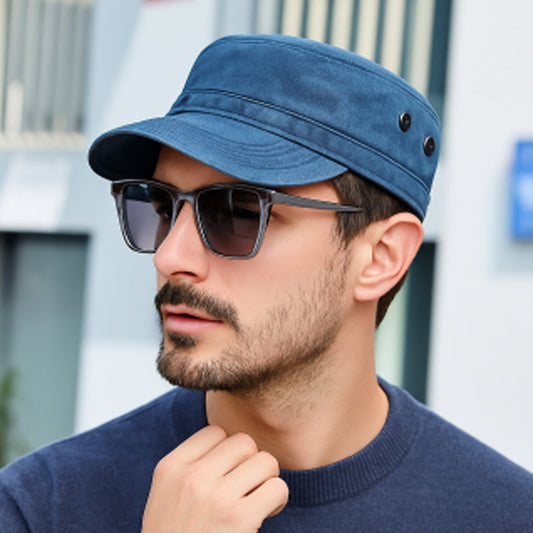 🧢 50% RABATT NU! ⭐ Baseballkeps i Vintage-stil med Platt Topp – Hållbar, Andningsbar & Justerbar – Tidlös Militärinspirerad Stil 👕