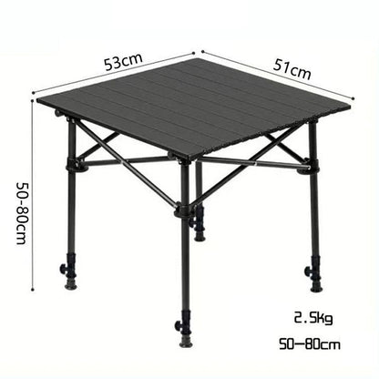 🏕️ 50% RABATT NU! 🪑 Bärbart Hopfällbart Campingbord – Kolstål & Verktygslös Montering – Perfekt för Picknick, Camping & Trädgård – Förvaringsväska Ingår 🌿