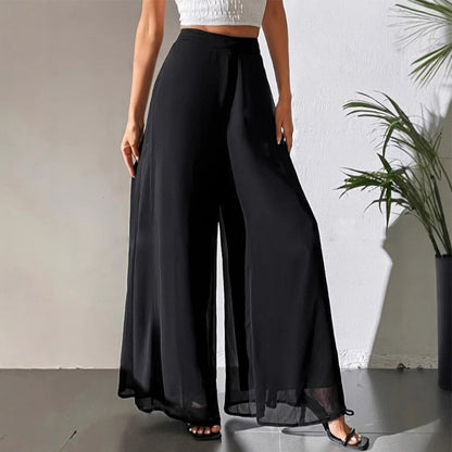 👖 50% RABATT NU! 🌸 Flödande Chiffongbyxor med Vida Ben – Hög Midja & Mjukt Tyg – Perfekt för Vardag & Fest – Elegant & Bekväm ✨