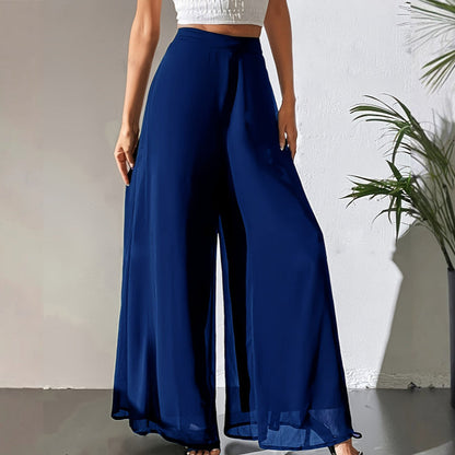 👖 50% RABATT NU! 🌸 Flödande Chiffongbyxor med Vida Ben – Hög Midja & Mjukt Tyg – Perfekt för Vardag & Fest – Elegant & Bekväm ✨