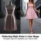 👗 50% RABATT NU! 🌸 Romantisk Spagettibandsklänning – Knytning Fram & Smockad Bodice – Perfekt för Brunch, Dejt & Strandsemester 🏖️
