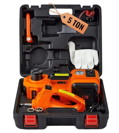 🚗 50 % RABATT NU! 🔧 12-i-1 hydraulisk domkraft – 5 ton, inbyggd pump, elslagskruvdragare & LED – perfekt för bilentusiasten 🛠️