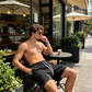 🩳 50% RABATT NU! 🌿 Shorts i Tvättad Bomullsblandning – Retro Unisexmodell – Avslappnad Passform & Justerbar Midja – Perfekt för Sommaren ☀️
