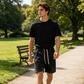 🩳 50% RABATT NU! 🌿 Shorts i Tvättad Bomullsblandning – Retro Unisexmodell – Avslappnad Passform & Justerbar Midja – Perfekt för Sommaren ☀️