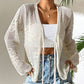 🌿 50% RABATT NU! 👗 Casual Löst sittande V-ringad Genombruten Cardigan – Andningsbar Stickning, Knytning & Lättvikt – Sommarbasvara ✨