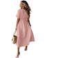 👗 50% RABATT NU! 🌸 Kvinnors Sommar V-ringad Knytfront Midi Klänning – Kejsarskuren, Flödande A-linje & Andningsbar Bomullsblandning ☀️
