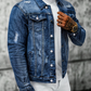 🧥 50% RABATT NU! 👖 Herr Casual Vintage-Wash Distressed Denimjacka – Tidlös Design, Hållbart Tyg & Funktionsfickor ✨