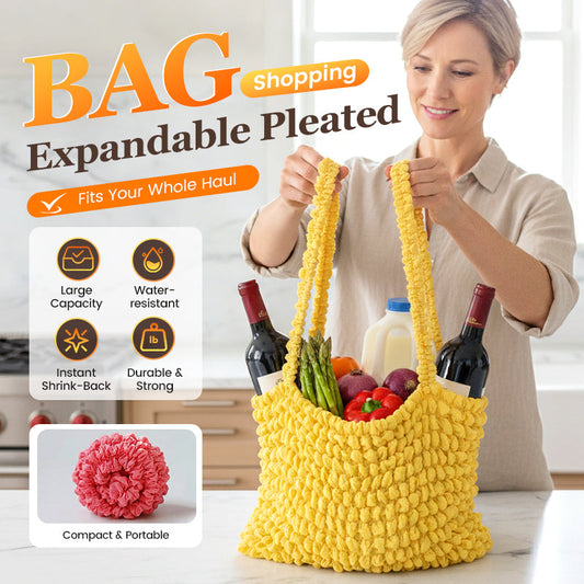 👜 Köp 1 få 1 gratis! ✨ Expanderbar Plisserad Shoppingväska – Ultrakompakt & 7kg Kapacitet – Smart Återgång & Rivbeständig 🛒